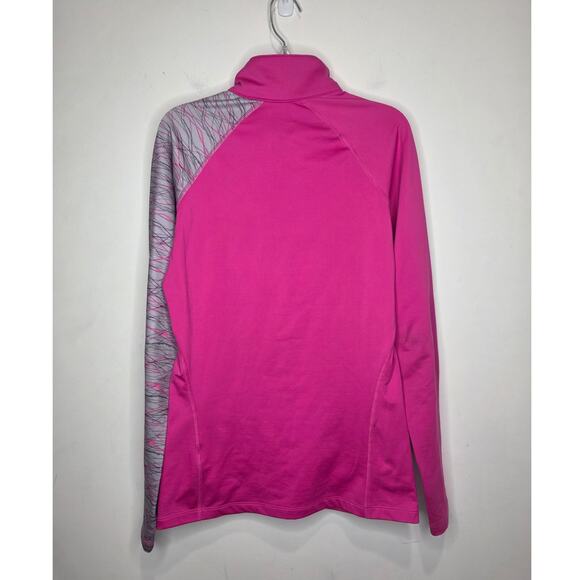 Nike Pro Combat Therma fit pink grey 1/4 zip pullover shirt jacket - medium - Picture 5 of 8